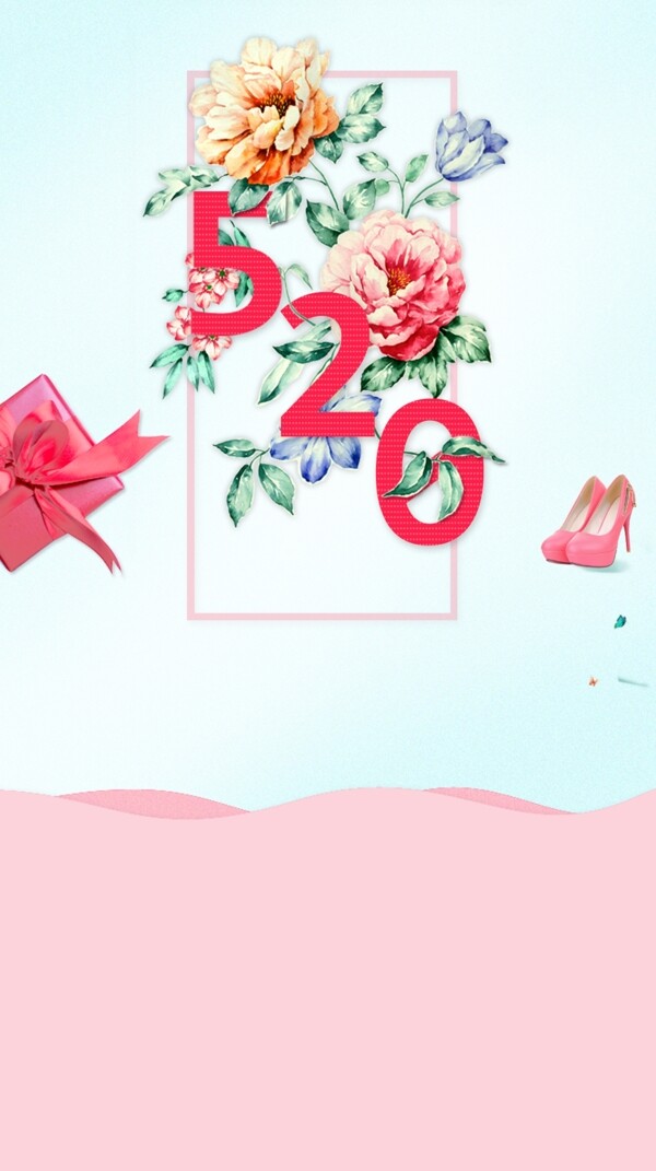 520花朵粉红色浪漫背景