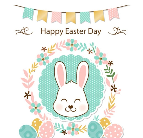复活节快乐彩蛋兔子海报
