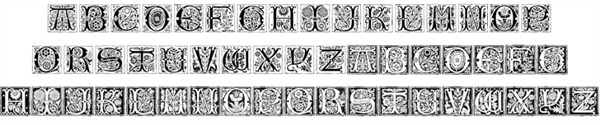 罗曼蒂克的首字母的字体