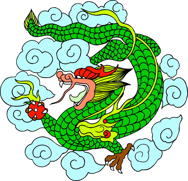 龙纹吉祥图案中国传统图案0041