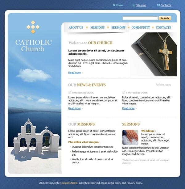 天主教堂信息网站模板
