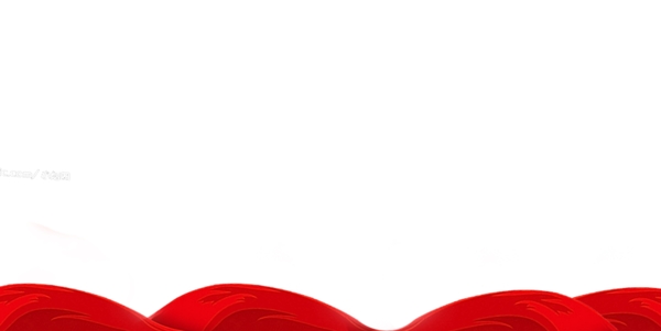 红色丝带装饰元素