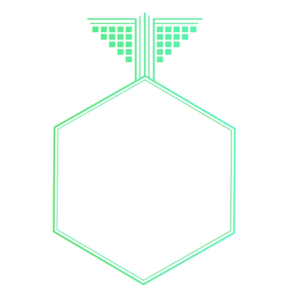 绿色渐变六角形科技感边框