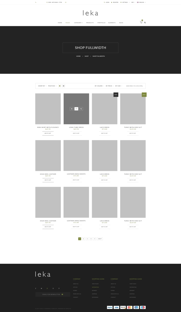 购物页面网页界面设计素材白色psd