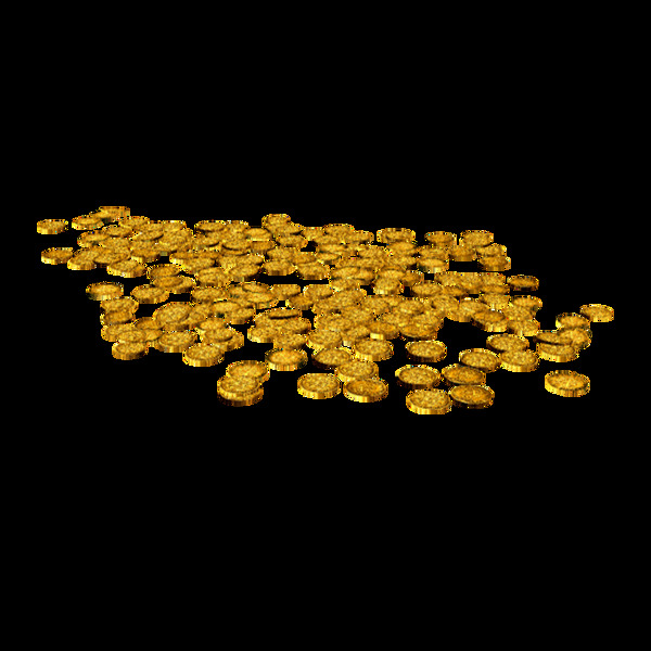 金色金币散落元素