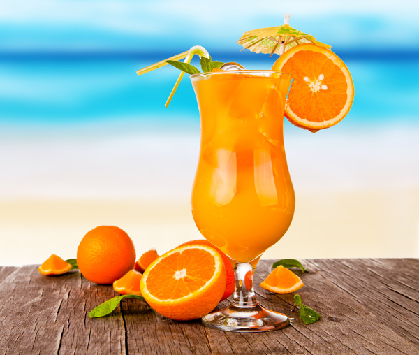 橙子与果汁图片
