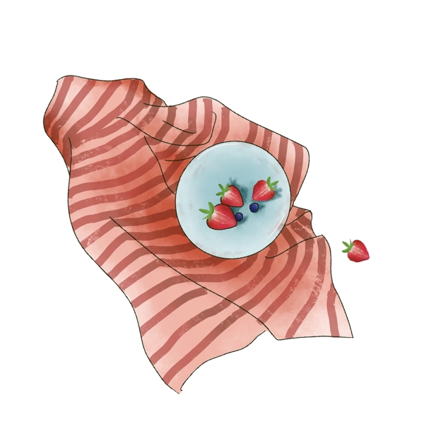 草莓甜美桌布鲜果夏日PNG