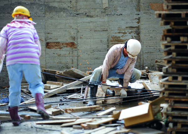 建筑营造工地建筑工人建筑工地建筑物建筑钢材