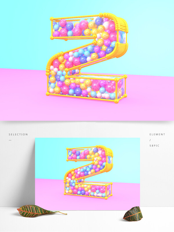 C4D创意糖果色字体元素2
