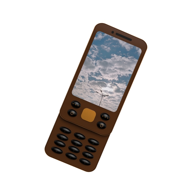 棕色滑盖手机图案素材