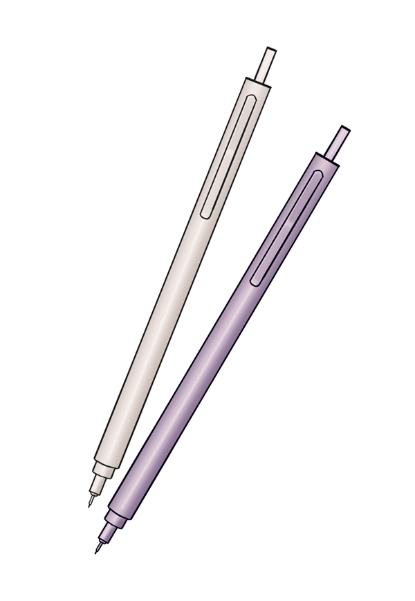 紫色的圆珠笔插画