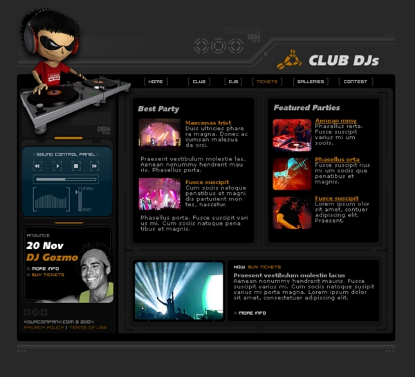 黑色音乐DJ俱乐部网页模板