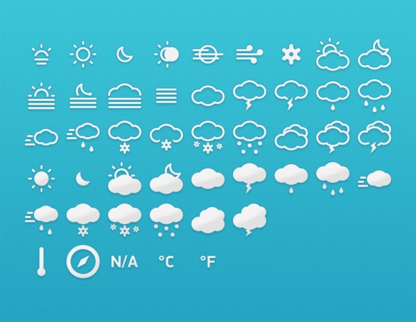 psd分层天气小图标图片