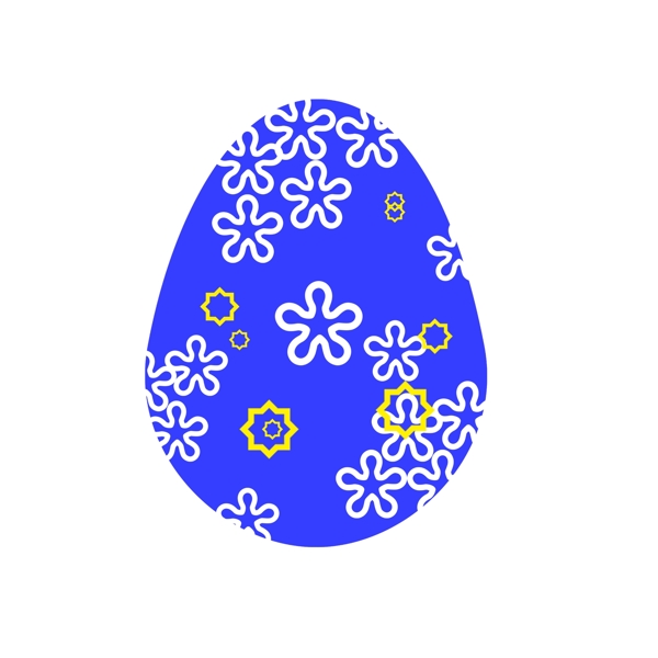 蓝色复活节彩蛋插画