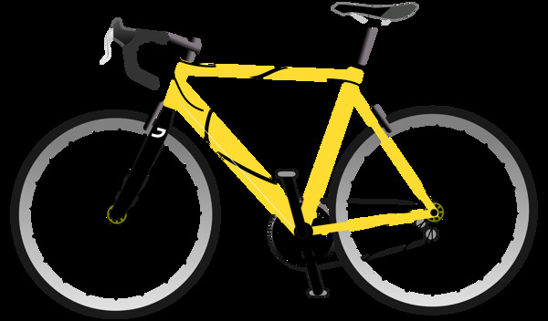 黄色自行车免抠png透明图层素材