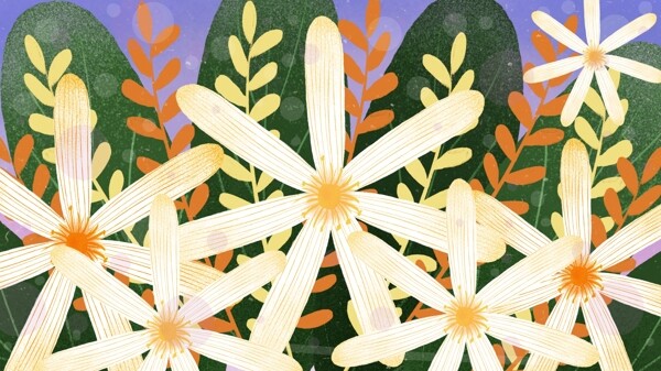 扁平化可爱植物花卉背景设计