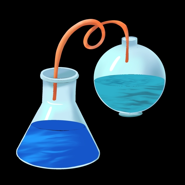 化学实验烧瓶插画