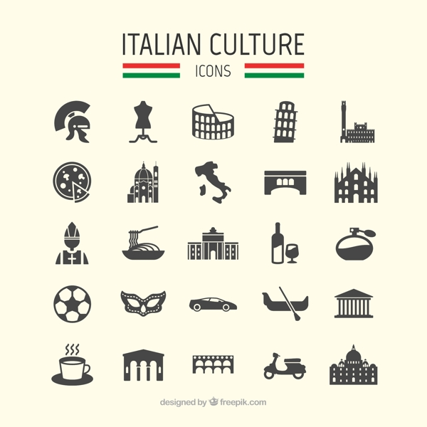 意大利旅游元素图标