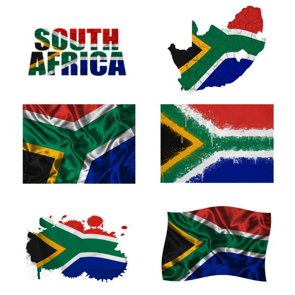 南非地图国旗图片