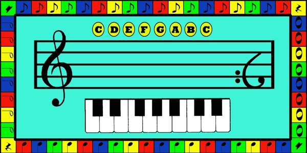 钢琴五线谱识谱教具一图片