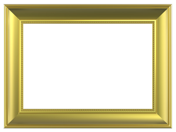 黄金矩形框的孤立在白色背景