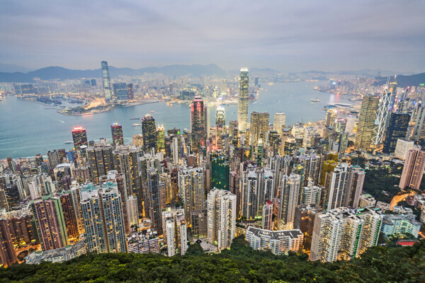 璀璨香港维多利亚夜景图片