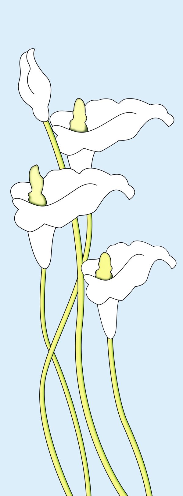 手绘百合简单花纹源文件素材下载