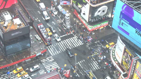 看着纽约8股票视频时代广场