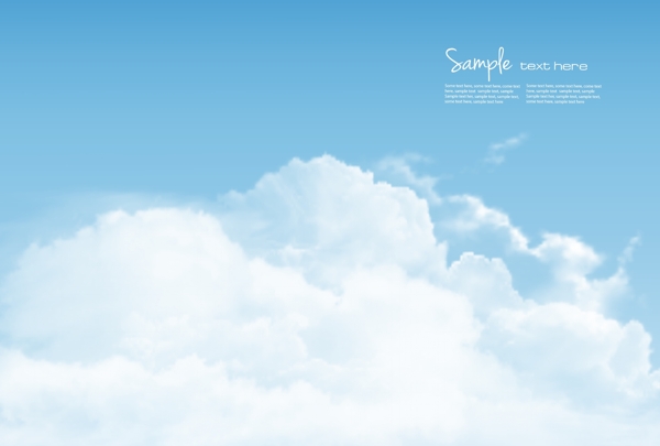 蓝天白云风景背景矢量素材
