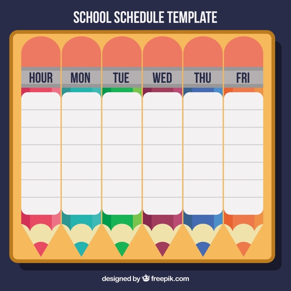 带铅笔的日历回到学校