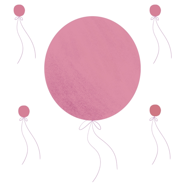 粉色漂浮气球PPT插图