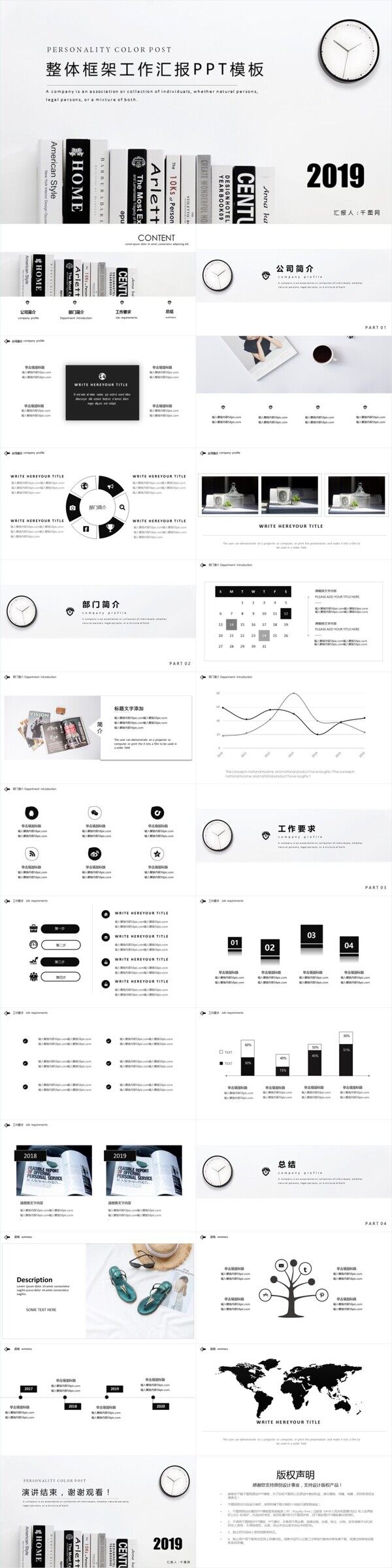 杂志风简约工作汇报总结PPT模板