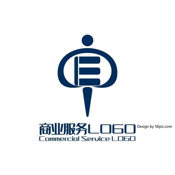 原创创意简约小人E字书本商业服务LOGO