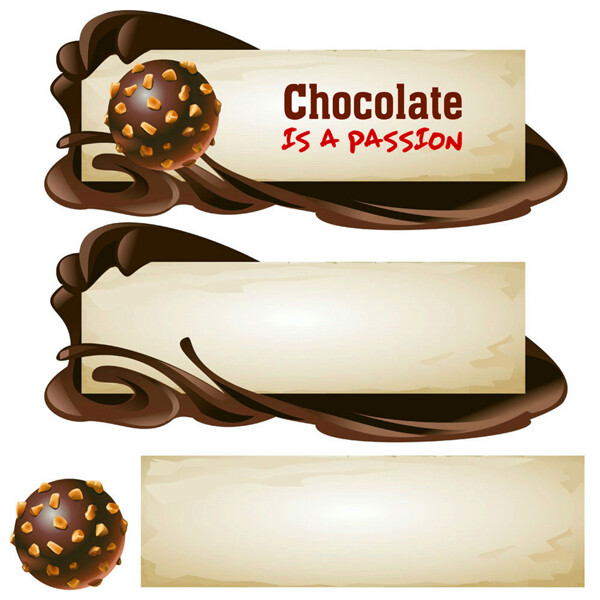 巧克力球横幅标签图片