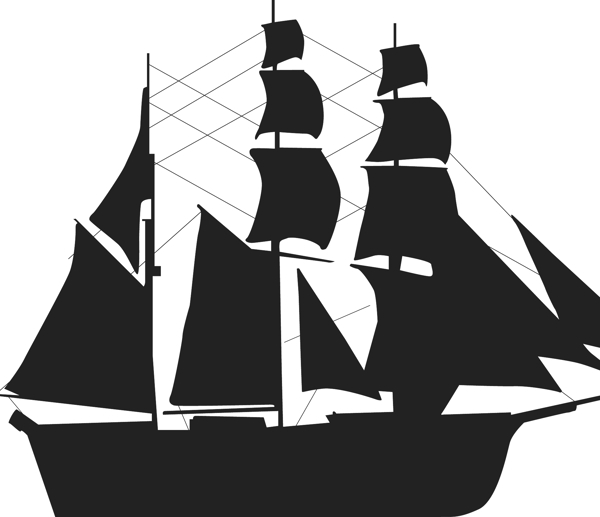 印花矢量图船帆船交通工具运输工具免费素材
