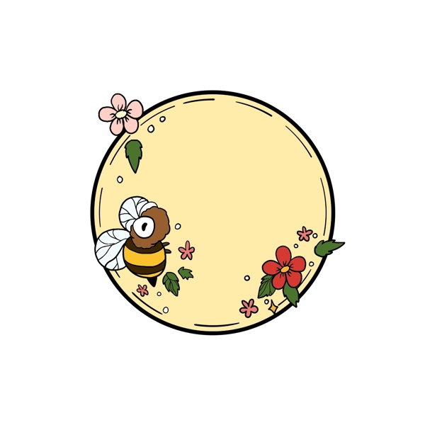 卡通蜜蜂边框插画