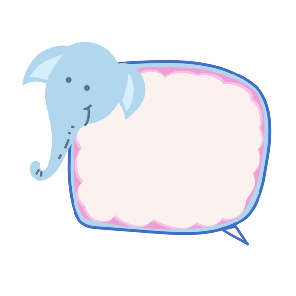大象边框插画