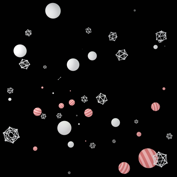电商几何球体c4d漂浮元素