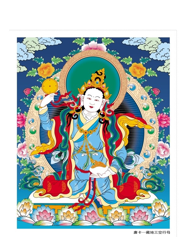 藏传佛教唐卡17藏地三空行母图片