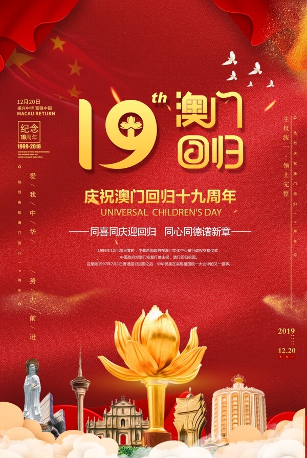 香港回归19周年海报