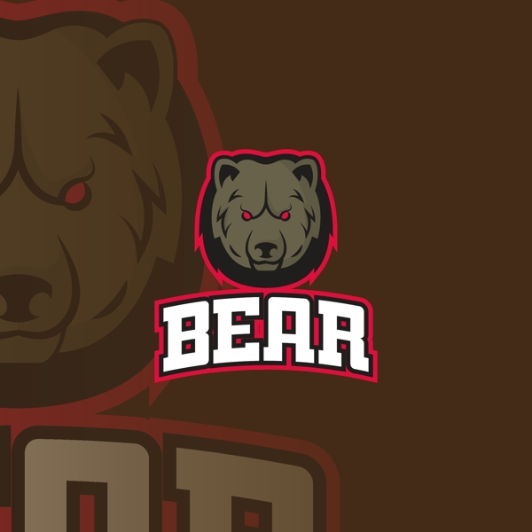 标志熊在棕色的背景