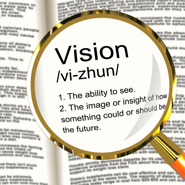 视觉清晰度放大显示视力或未来的目标