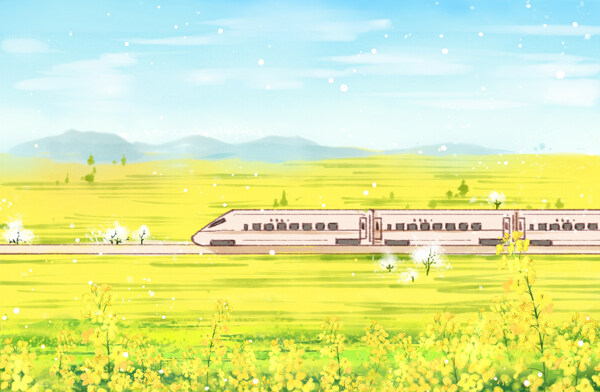 春天的列车图片