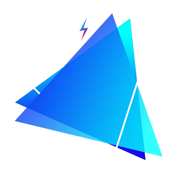蓝色重叠三角形渐变纹理边框可商用
