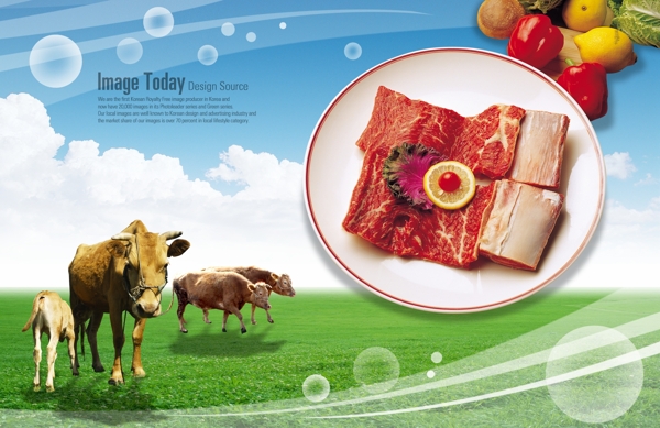 牛肉牛骨头食物食材图片
