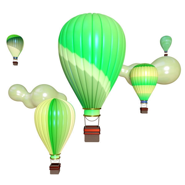 五四年彩色热气球电商设计气球