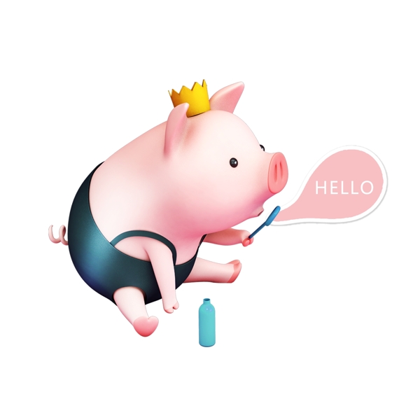 粉色时尚2019猪年主题元素设计