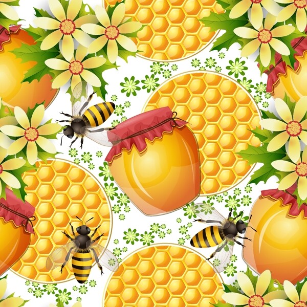 蜂蜜宣传海报背景矢量素材