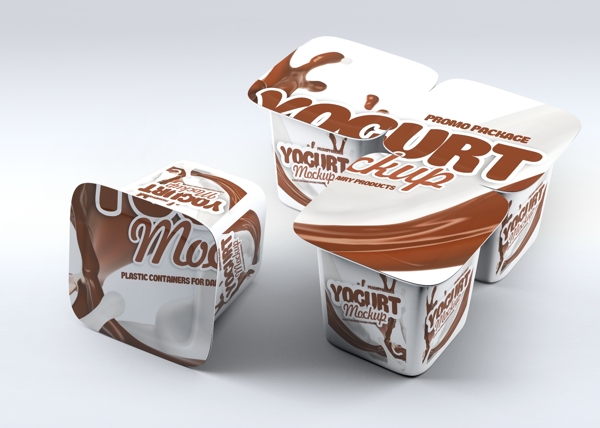酸奶杯包装效果图样机
