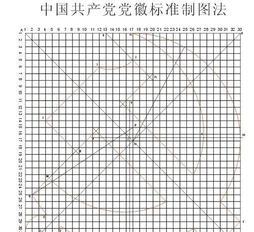 中国党徽标准党旗制图法图片